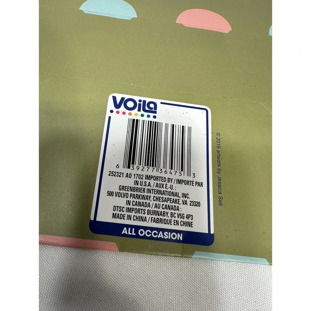VOILA gift bag party bag BIRTHDAY approximately 5X10 inch 12 inches tall